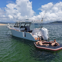 Bateau de pêche en aluminium Gospel Boat Boss 770, yacht professionnel à cabine rapide avec moteur hors-bord pour la pêche en haute mer