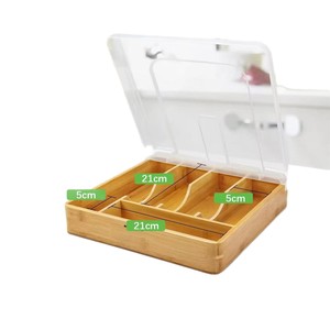 Cross-border bamboo <b>kitchen</b> tableware <b>storage</b> <b>box</b> with knife, fork, and chopstick organizer; wooden <b>kitchen</b> cabinet tableware - Product Image 5
