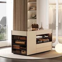 Table d'îlot au design minimaliste, armoire de rangement double face multifonctionnelle, armoire, comptoir à bijoux dans la chambre