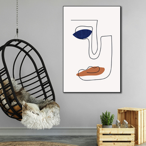 Figura y retrato minimalista para decoración del hogar, siluetas de perfil lateral de línea de <span class=keywords><strong>mujer</strong></span>, pinturas abstractas figurativas nórdicas, caras - Product Image 6
