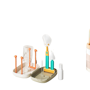 Cepillo de pezón de botella de leche de plástico multifuncional <span class=keywords><strong>Phanpy</strong></span> y juego de estante de secado conveniente soporte de secado - Product Image 1