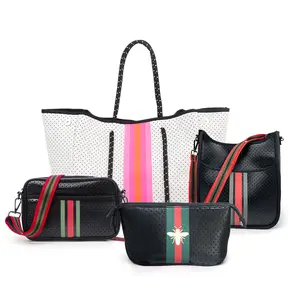 Wholesale Designer Travel Neoprene Women's Tote Bags Luggage Bag Custom Ladies Handbags Neoprene Bag