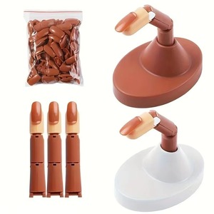 Kit d'<span class=keywords><strong>ongles</strong></span> artificiels en silicone détachables <span class=keywords><strong>pour</strong></span> débutants, main d'entraînement mécanique avec doigts mobiles et base - Product Image 2