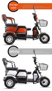 Triciclo de Pasajeros, Motocicleta de 3 Ruedas, Carrocería Abierta, para Adultos, Motorizado, 60V 600W, Carga Útil de 200-300 kg, 30-50 km/h - Product Image 3