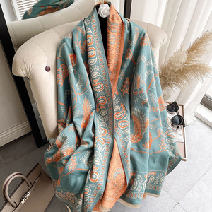 Designer Winter Super Warm Thick Scarf Cashmere Pashmina Women Double-Sided Scarf Cashmere <strong>Shawls</strong> - Product Image 4