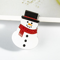 Nouveautés : Barrettes pour cheveux en acrylique pour enfants, style mignon, avec motifs de bonhomme de neige, Père Noël, sapin de Noël, chaussures, chapeau, style sucré, fête