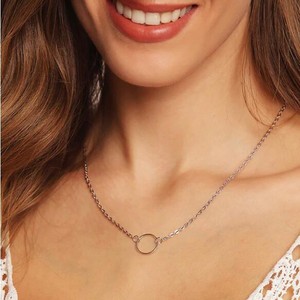 Venta caliente de las mujeres S925 collar de plata pura diseño de círculo suave Cadena de clavícula fresca fabricante de diamantes directo al por mayor - Product Image 5