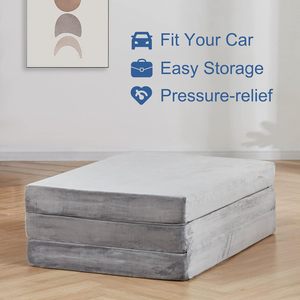 Wholesale Tri Folding <strong>Mattress</strong> Foam <strong>Topper</strong> 4" Thickness Floor <strong>Mattress</strong>, Guset <strong>Bed</strong> with Removable&amp;Machine Washable Cover , - Product Image 6