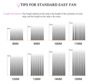 Extensions de cils volume effet faux 100% faites à la main, pose rapide, plateaux de cils 0.05 0.07, haute efficacité de greffage - Product Image 2