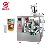 Sachet d'emballage préfabriqué avec bec verseur Doypack machine de conditionnement automatique pour jus de fruits huile de cuisson lait sachets d'eau shampoing