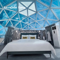 Kawagebo Kamp 10m verre fête salon professionnel luxe camping en plein air glamping igloo hôtel serre rougeoyant dôme géodésique tente maison