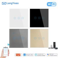 Interruptor Inteligente WiFi Táctil de Vidrio LangYeao Tuya de 1800W, Compatible con Alexa y Google Home, Control por Temporizador para Persianas Enrollables, 4 Colores