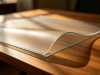 Nappe transparente en TPU écologique, protection de table à manger en verre souple