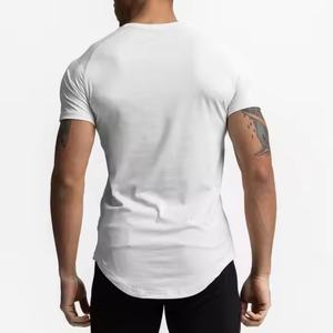Camiseta Deportiva Ajustada Personalizada para Hombre, Camisetas Blancas de Gimnasio de Primera Calidad con Estampado, Camiseta de Hombre de Algodón y Poliéster de Alta Calidad - Product Image 6