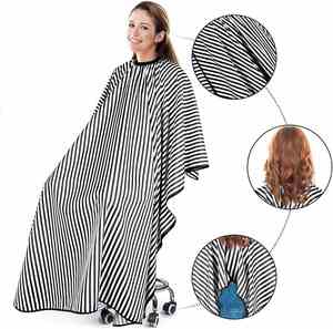 Cape de Coiffure Professionnelle Personnalisable avec Logo pour Salon de Barbier, en Polyester Imperméable, Taille Ajustable, Plusieurs Styles - Product Image 2