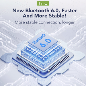 Tai nghe chơi game không dây thực thụ HTC NE20 AI, Bluetooth 6.0, màn hình LCD, chất lượng âm thanh HD, thời trang, khử tiếng ồn - Product Image 6