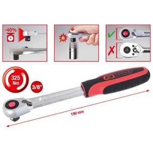 KS TOOLS - 920.3890 Cliquet réversible 3/8 ''SlimPOWER, 72 dents-EAN 4042146418291 RATCHETS 3/8" - Product Image 2