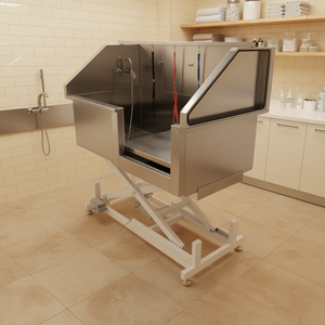 Bañera para Mascotas de Acero Inoxidable Elevada y Ergonómica, Diseño Plegable y Portátil a Prueba de Agua para Perros y Gatos, Reduce la Tensión en la Espalda - Product Image 1