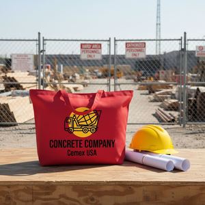 Sac fourre-tout en toile rouge personnalisé de 12 oz, grand format, robuste, réutilisable, pour le travail, le transport, les courses, la construction, les affaires, la promotion de la marque - Product Image 1