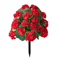 Geranium artificiel de 51 cm, couleur personnalisée, avec base à piquet détachable, résistant aux UV, en soie, pour aménagement au sol