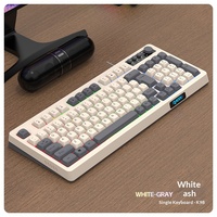 RAIKU K98 T98 Wired Gaming Keyboard and Mouse Set 98 Keys Tri Color Floating Keycaps Volume Knob for PC Gamer