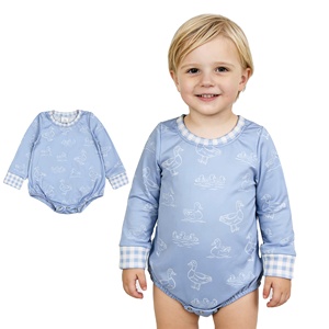 Mono de Bebé con Estampado de Patos Mallard de RTS Boutique, 95% Algodón y Spandex, Ropa Casual para Recién Nacidos - Product Image 1