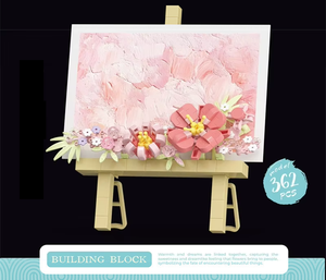 Set di Costruzioni Artistico con Cavalletto Floreale Cielo Blu |   Kit di Mattoncini per Pittura Floreale 3D |   Decorazioni e Regali Kawaii per la Casa - Product Image 4