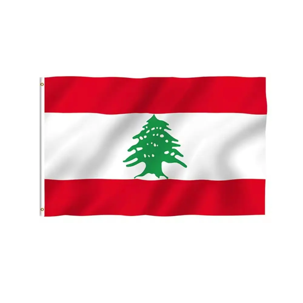 स्टॉक में अच्छी गुणवत्ता वाला फीका प्रतिरोधी 3x5 फीट/90x150 सेमी पॉलिएस्टर लेबनान लेबनानी ध्वज