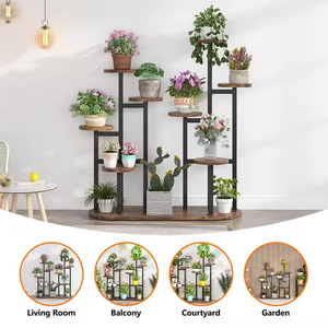 Customized Black Indoor Plant Stand Multi-Tier Metal Flower Bonsai <b>Pots</b> Display Rack Powder Coated Multi-Purpose Stand - Product Image 2