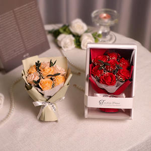 Bouquet di Fiori di Sapone, Regalo per San Valentino, Festa degli Insegnanti, Rosa Simulata, Piccolo Mazzo Finito, Regalo Creativo per Compleanno della Fidanzata - Product Image 1