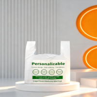Sacs shopping écologiques biodégradables imprimés sur mesure, sacs shopping en plastique PE avec soufflet latéral et poignée longue