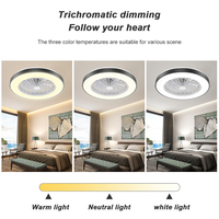 Nouveau design, lustre décoratif d'intérieur intelligent de 20 pouces, ventilateur de plafond moderne à LED avec lumière, télécommande
