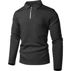 เสื้อสเวตเตอร์คอซิปผู้ชาย แขนยาว สีพื้น ลายเรขาคณิต ระบายอากาศได้ดี สวมใส่สบาย - Product Image 3