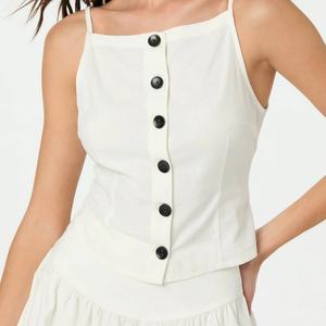 Conjunto de Lino Moderno y a la Moda para Mujer, Camiseta y Pantalones Cortos Casuales, Estilo Holgado, Camiseta sin Mangas y Pantalones Cortos, Conjunto de Ropa para Mujer - Product Image 4