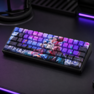 LOL <span class=keywords><strong>KDA</strong></span> ALL OUT Seraphine Rising Star - Juego de 68 Teclas PBT con Impresión Lateral por Sublimación para Teclado Mecánico de Juegos - Product Image 3