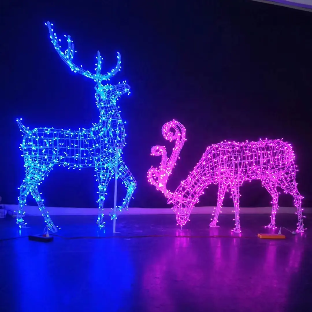 공장 옥외 3D LED 빛 훈장 중국 크리스마스 동물 순록 주제 빛