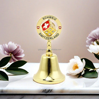 Cloches vintage personnalisées en vrac avec cordon rouge, collier à cloche à main, mini pendentif à breloque en forme de cloche
