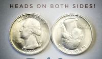 Moneda Antigua de Estados Unidos, Cuarto de Dólar de Washington de Doble Cara, 1932, Copia de Moneda Estadounidense