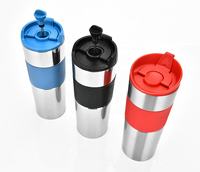 Mug de voyage isotherme à double paroi en acier inoxydable, cafetière à piston, théière, avec joint et filtre, pour le camping, vente en gros