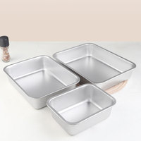 Plaque de cuisson profonde Lecos en acier inoxydable argenté de qualité supérieure, résistante à la déformation, robuste, multi-tailles, pour la cuisson des biscuits