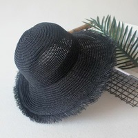 Sombrero Plegable para Mujer, Estilo Coreano Versátil con Flecos, Gorra Fresca para Primavera y Verano, Sombrero de Paja Tejido