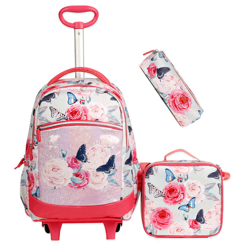 High Quality Pull Trolley Bag School Girl in Set Lightweight