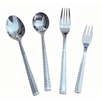 Ensemble de cuillères à table classiques en acier inoxydable, fourchette à gâteau en dentelle pointue, fourchette à repas en dentelle pour fête