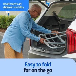 BLISS <strong>Folding</strong> <strong>Walker</strong> for Elderly Adults-Adjustable Height Lightweight Steel Frame Front Wheel 400 Lbs Capacity 2-Year Warranty - Product Image 3