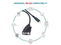 Cable Serial USB C a RS232, Adaptador de 9 Pines DB9 para Computadora Portátil, Impresora POS, Escáner de Código de Barras y Dispositivos Industriales