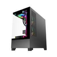 Boîtier Gamer Mid-Tower Haute Performance avec Panneau Latéral en Acier Aqua View, Prise en Charge M-ATX/Mini-ITX, USB3.0/Type-C pour Ordinateurs de Jeu