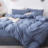 Ensemble de housse de couette 100% lin en coton lavé comme confortable