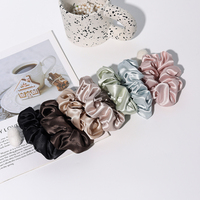 Set Scrunchie Sutra Mulberry 4cm 22momme dengan Kemasan Label Khusus, Ikat Rambut Berkualitas Tinggi Yunsangsilk