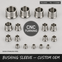 CNC Özel Paslanmaz Çelik 304 Burç Kovanı Hassas Tornalama Cilalı OEM İşleme Donanımı
