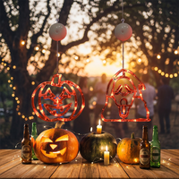 Lampu Gantung Dekoratif Halloween dengan Suction Cup, LED Bertenaga Baterai 3M 3500K Putih Hangat, Lampu Malam untuk Jendela/Dinding, Ornamen Rumah